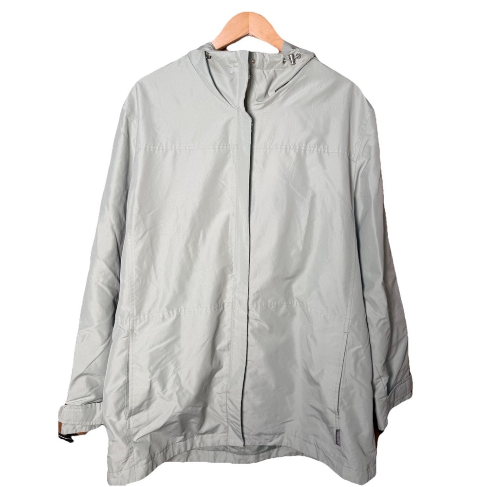 PACIFIC TRAIL‎ Women's Lined Hooded Seafoam Green Windbreaker Jacket XL EUC